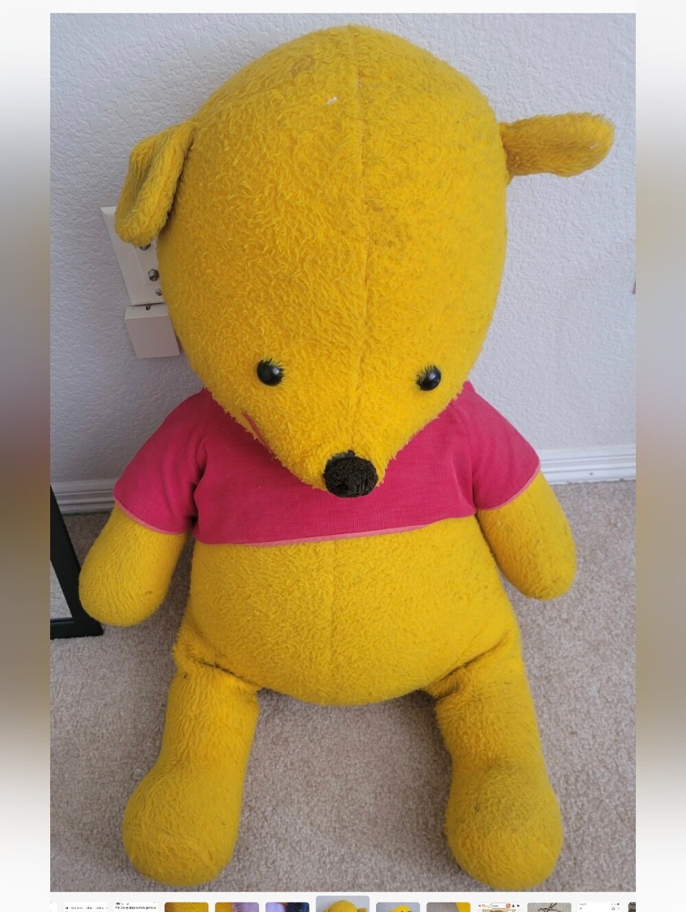 Vintage 1970s Winnie The Pooh Plush Kids Toy Disney Large ~35"